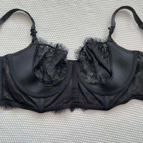 Victoria's Secret Black Lace Dream Angels Push Up Without Padding Bra 36D - Picture 4 of 5